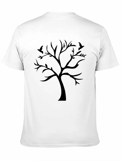 Black Tree Silhouette Graphic Tee - Mens Casual Shirt