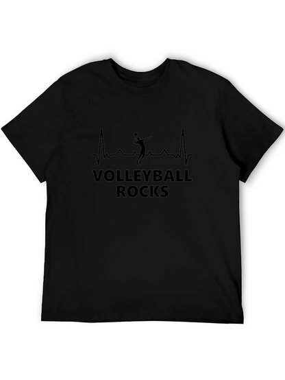 Volleyball Rocks T-Shirt - Sporty Graphic Tee