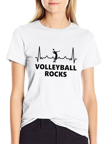 Volleyball Rocks T-Shirt - Sporty Graphic Tee