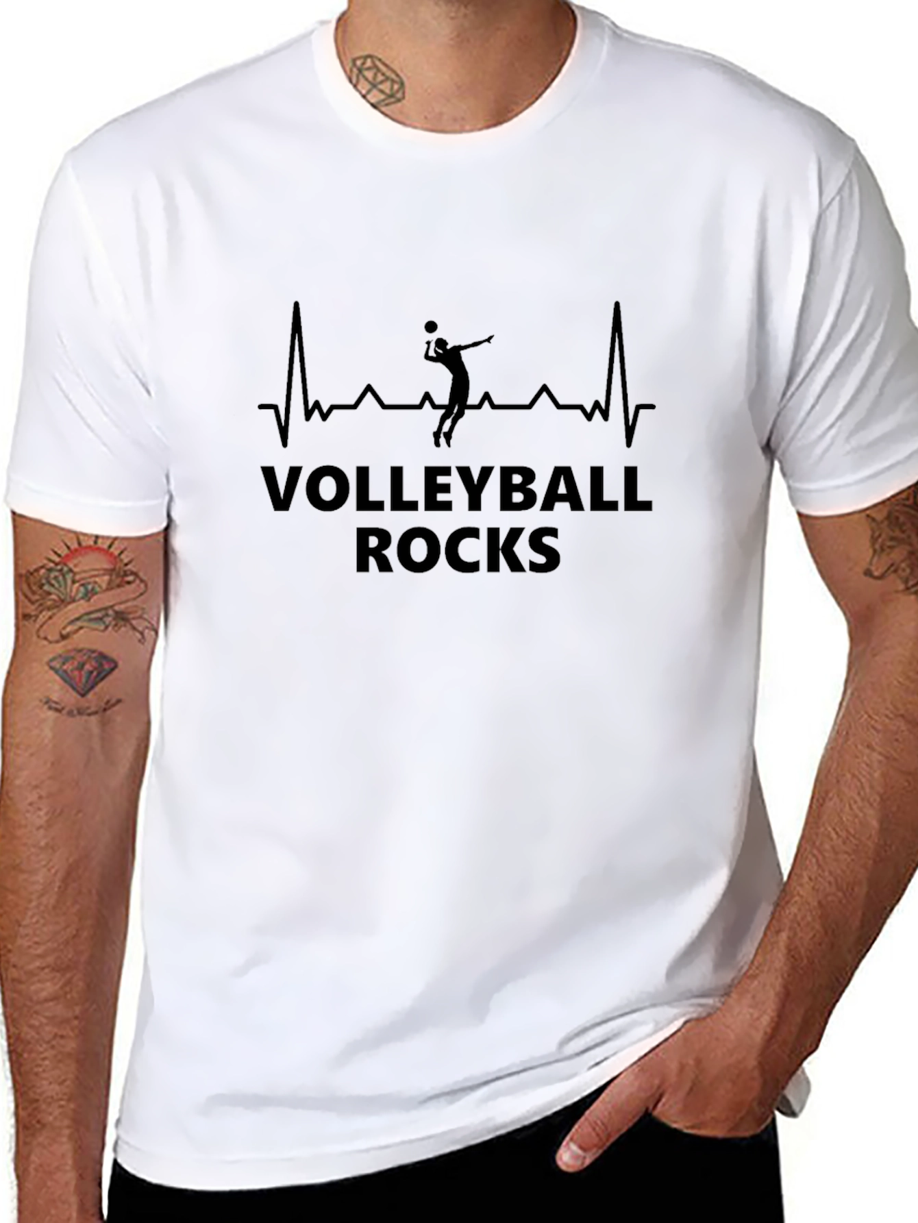 Volleyball Rocks T-Shirt - Sporty Graphic Tee