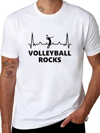 Volleyball Rocks T-Shirt - Sporty Graphic Tee
