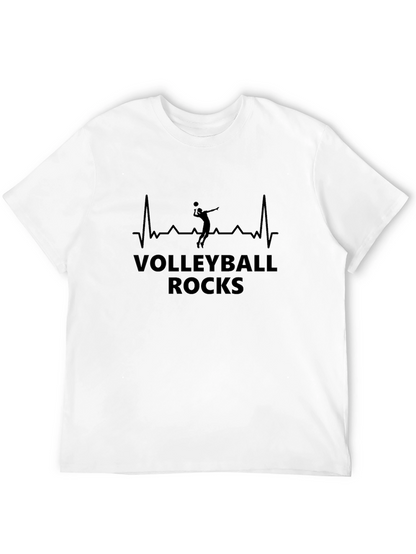 Volleyball Rocks T-Shirt - Sporty Graphic Tee