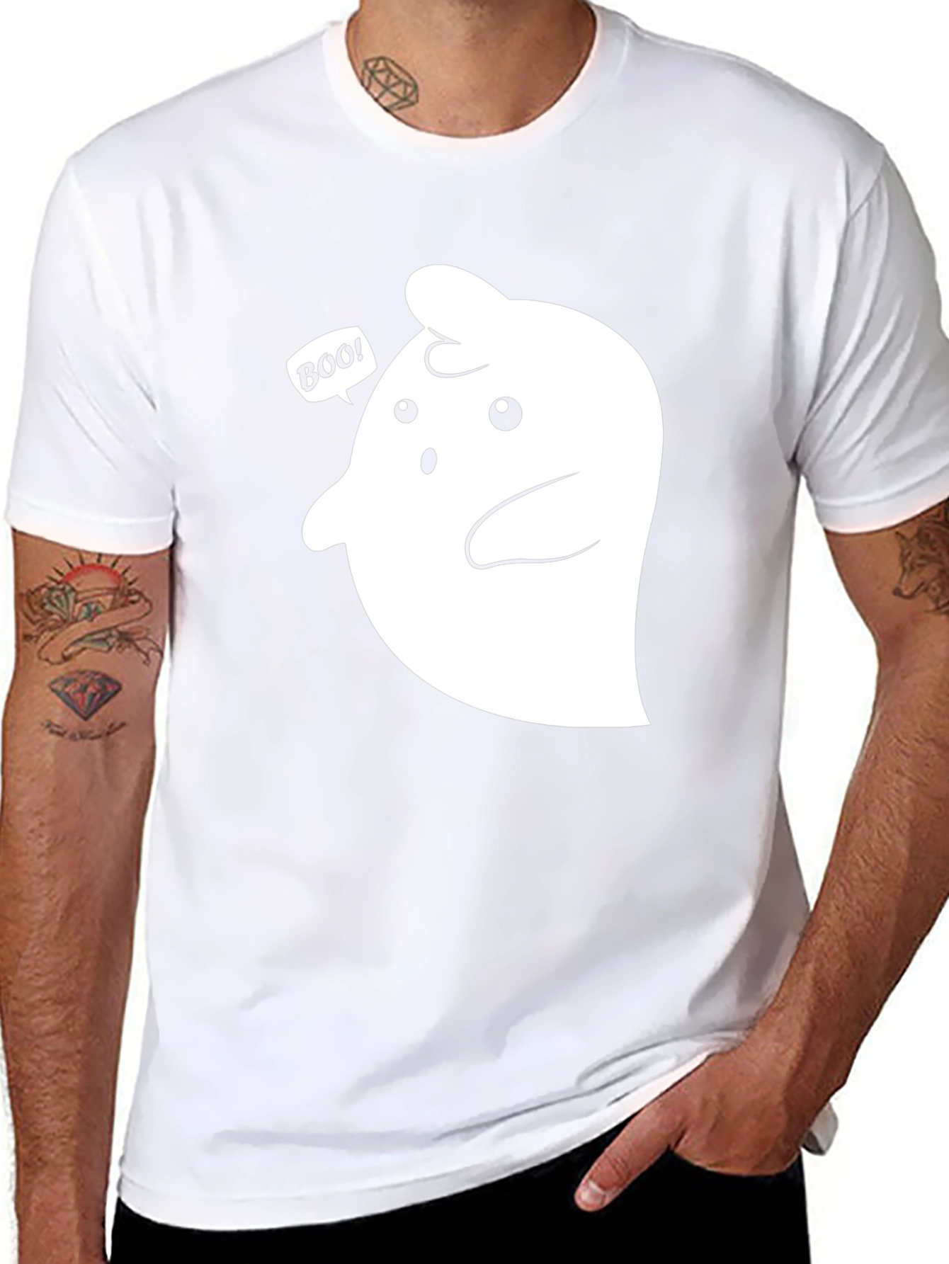 Boo! Ghost Graphic Tee - Spooky Season Style