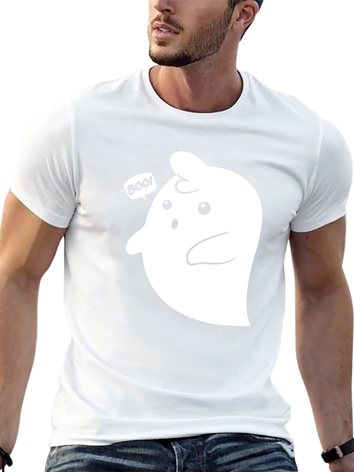Boo! Ghost Graphic Tee - Spooky Season Style