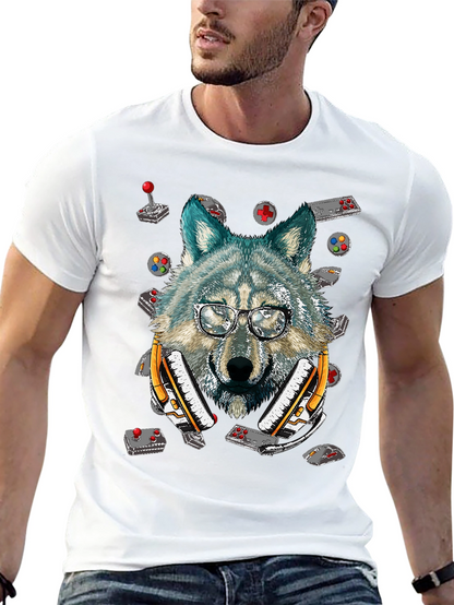 Wolf Gamer T-Shirt - Retro Controller Design