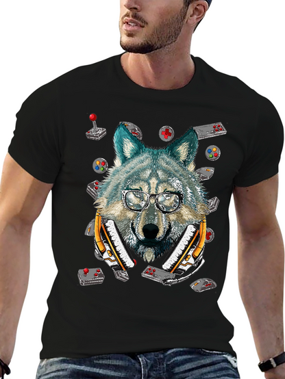 Wolf Gamer T-Shirt - Retro Controller Design