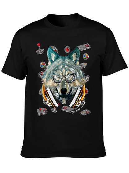 Wolf Gamer T-Shirt - Retro Controller Design