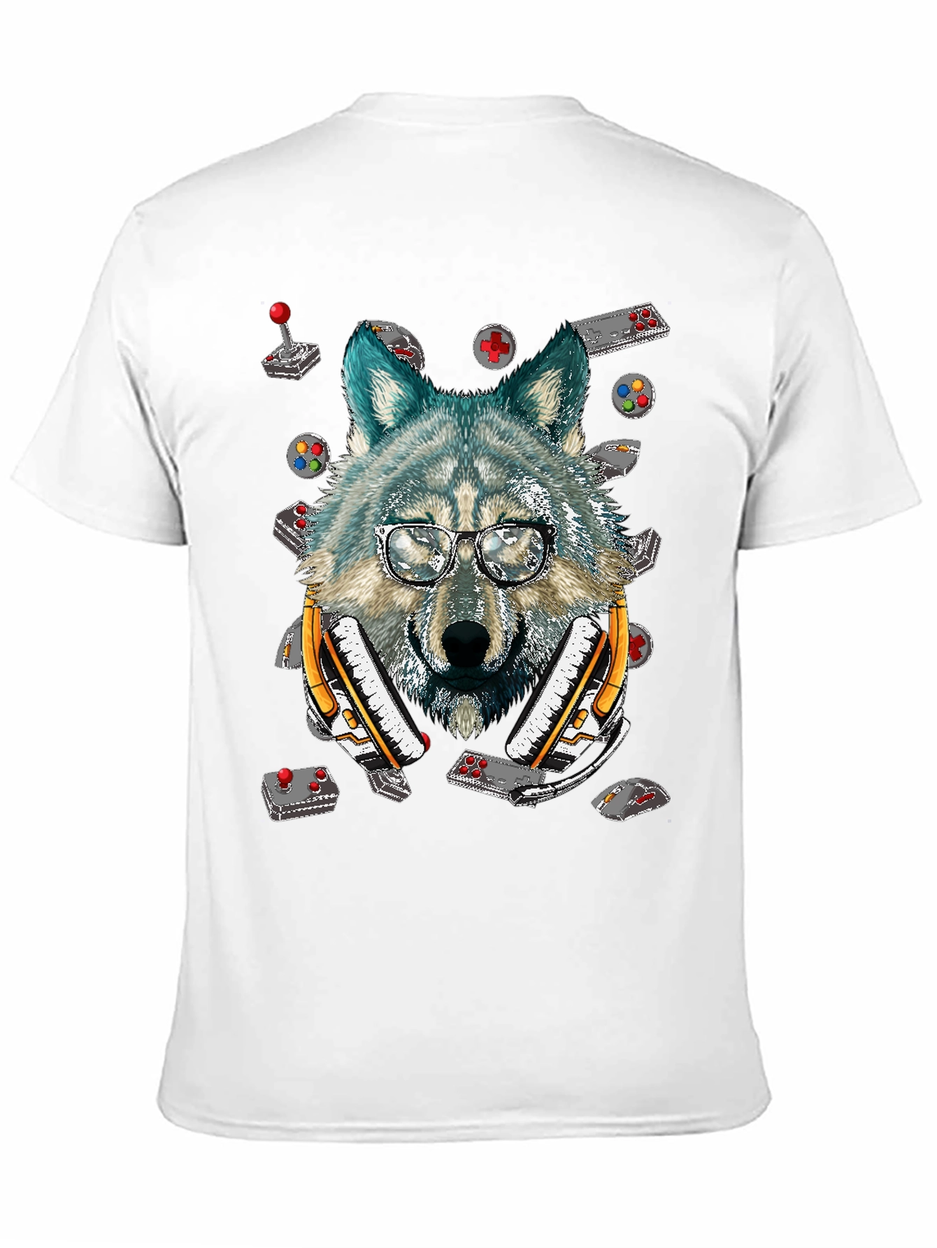 Wolf Gamer T-Shirt - Retro Controller Design