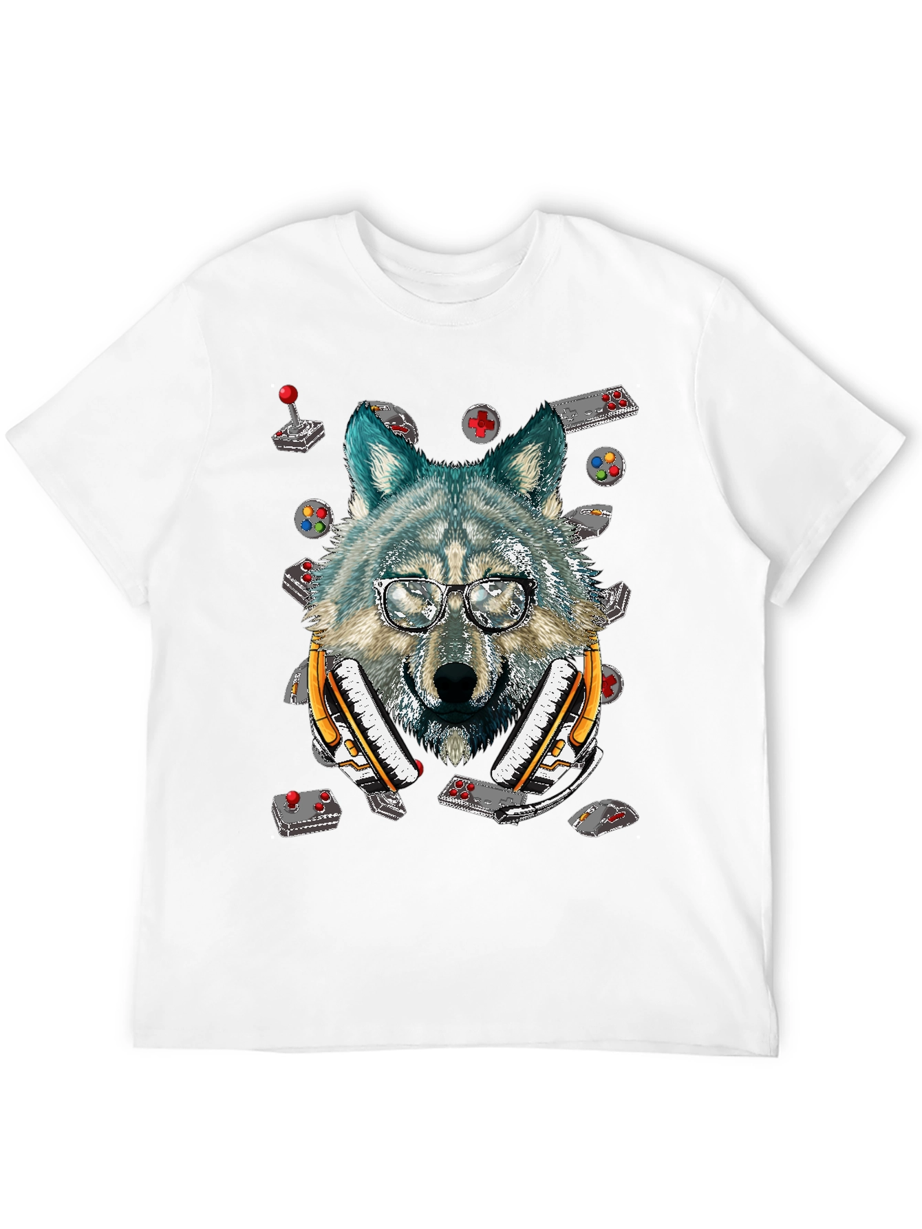 Wolf Gamer T-Shirt - Retro Controller Design