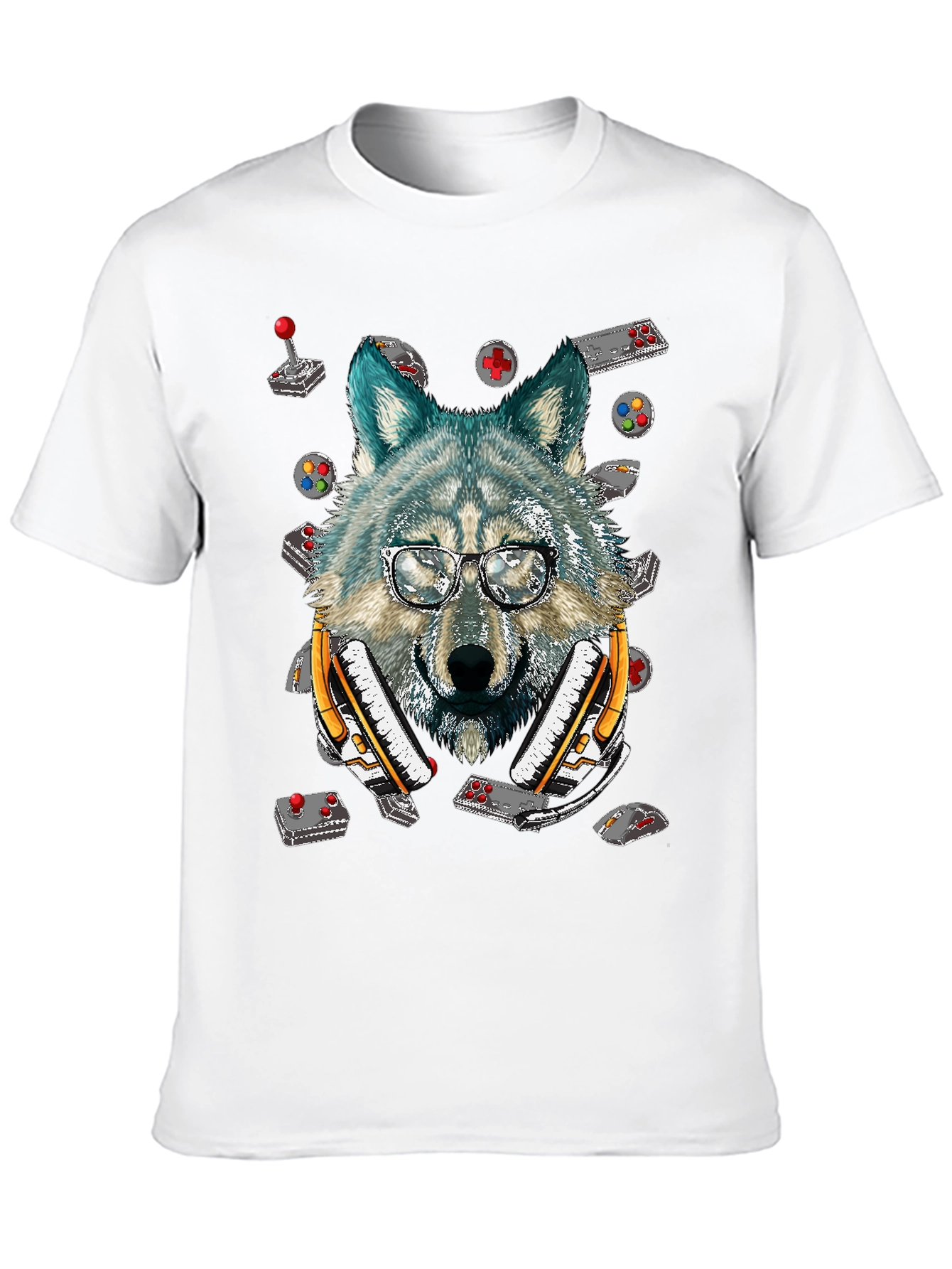 Wolf Gamer T-Shirt - Retro Controller Design