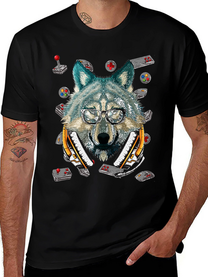 Wolf Gamer T-Shirt - Retro Controller Design