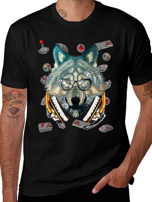 Wolf Gamer T-Shirt - Retro Controller Design