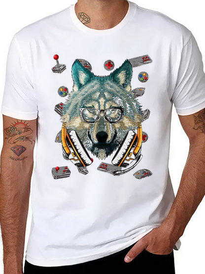 Wolf Gamer T-Shirt - Retro Controller Design