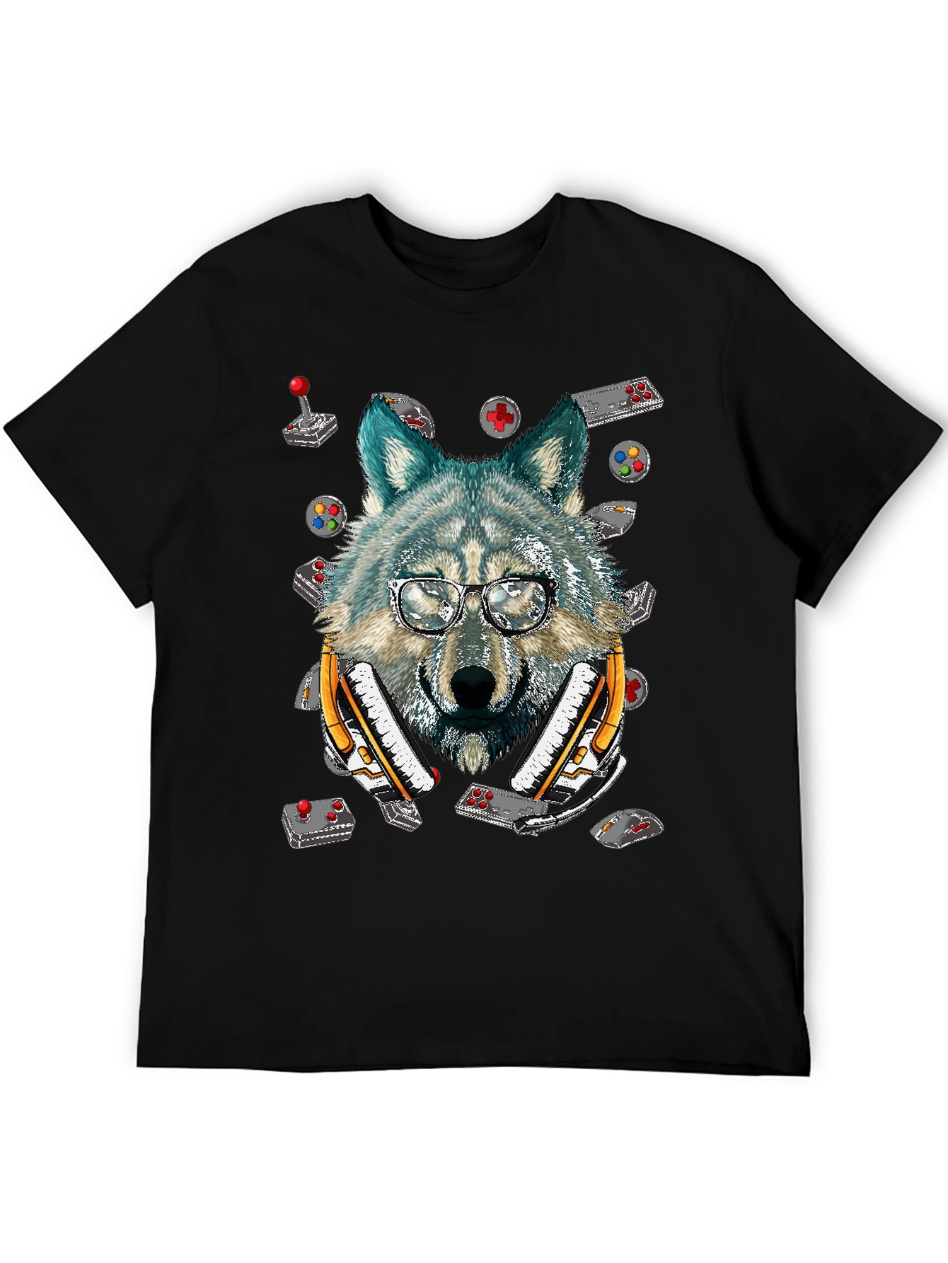 Wolf Gamer T-Shirt - Retro Controller Design