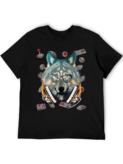 Wolf Gamer T-Shirt - Retro Controller Design