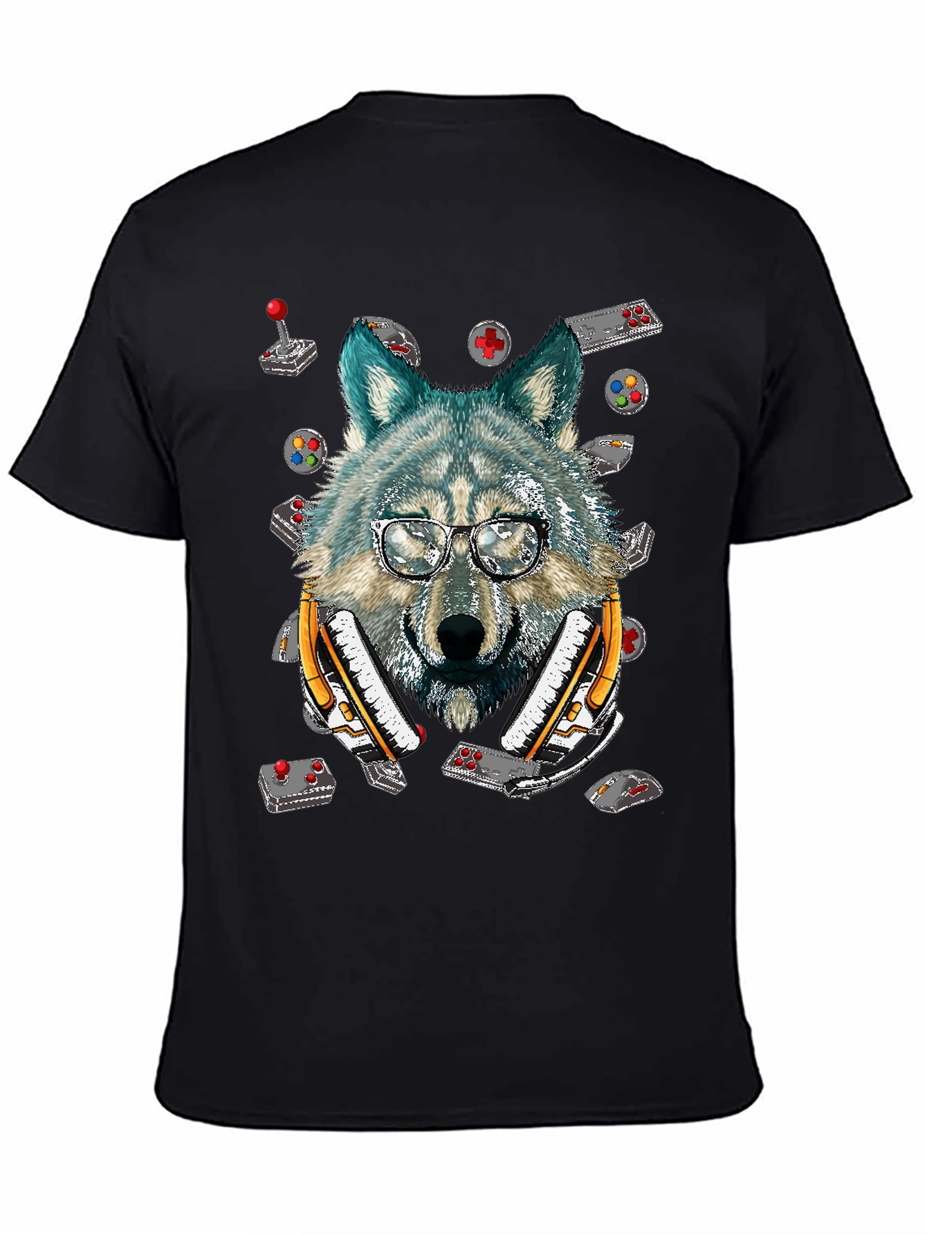Wolf Gamer T-Shirt - Retro Controller Design