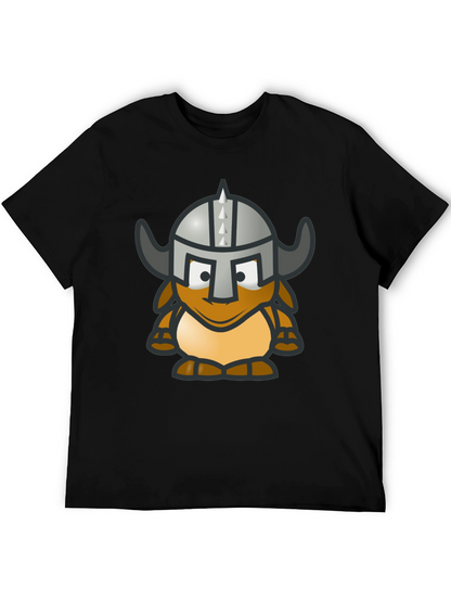Viking Gnome Graphic T-Shirt - Black Cotton Blend