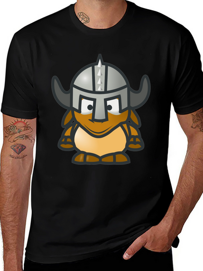 Viking Gnome Graphic T-Shirt - Black Cotton Blend