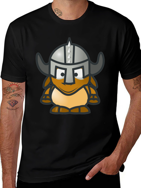Viking Gnome Graphic T-Shirt - Black Cotton Blend