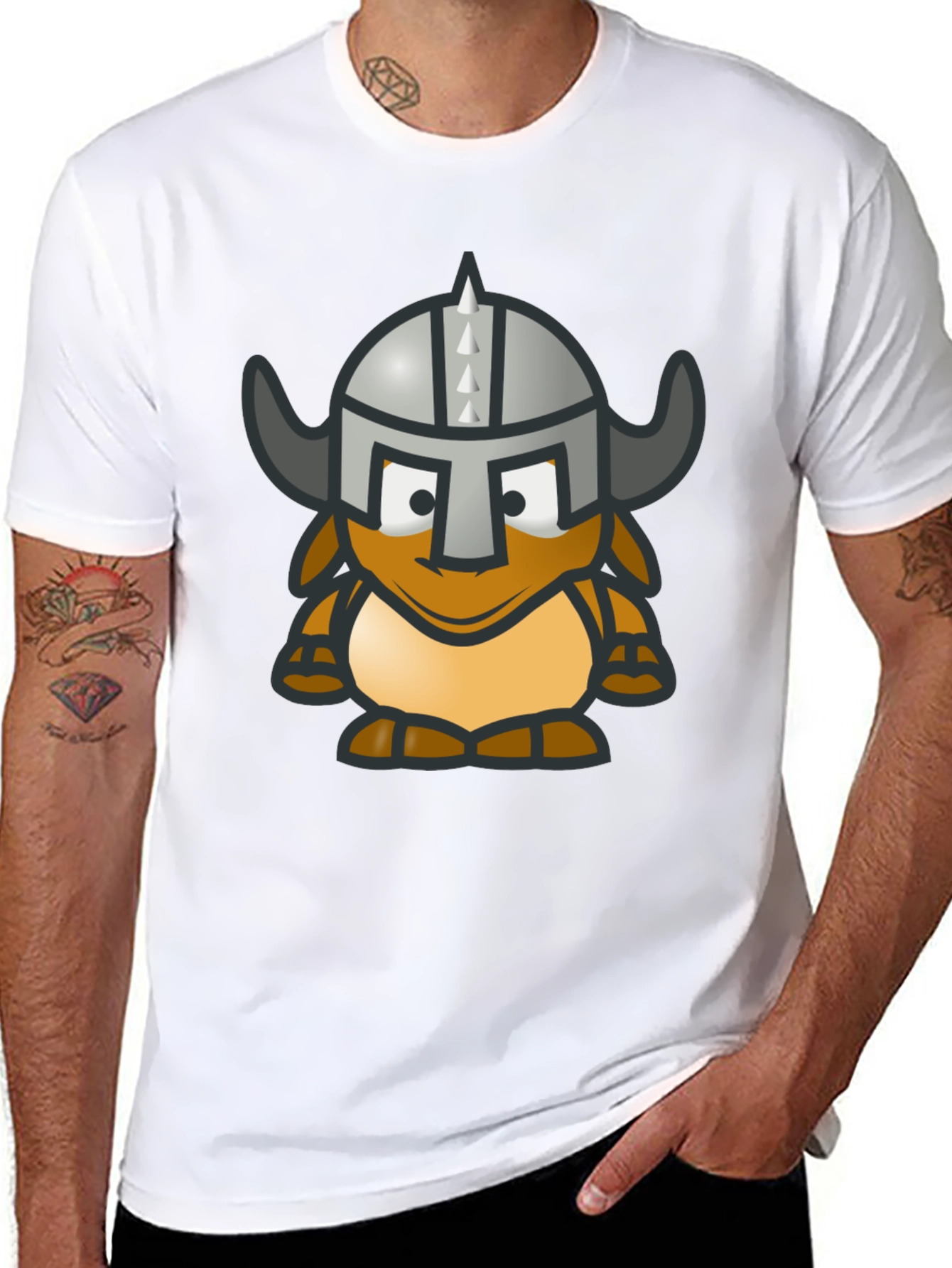 Viking Gnome Graphic T-Shirt - Black Cotton Blend