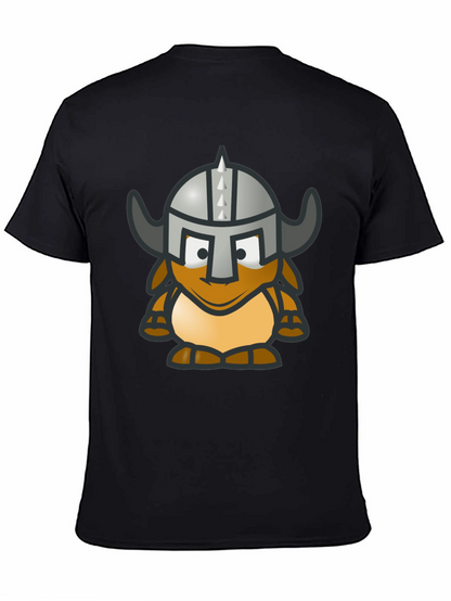 Viking Gnome Graphic T-Shirt - Black Cotton Blend