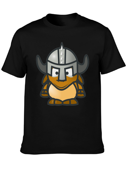 Viking Gnome Graphic T-Shirt - Black Cotton Blend