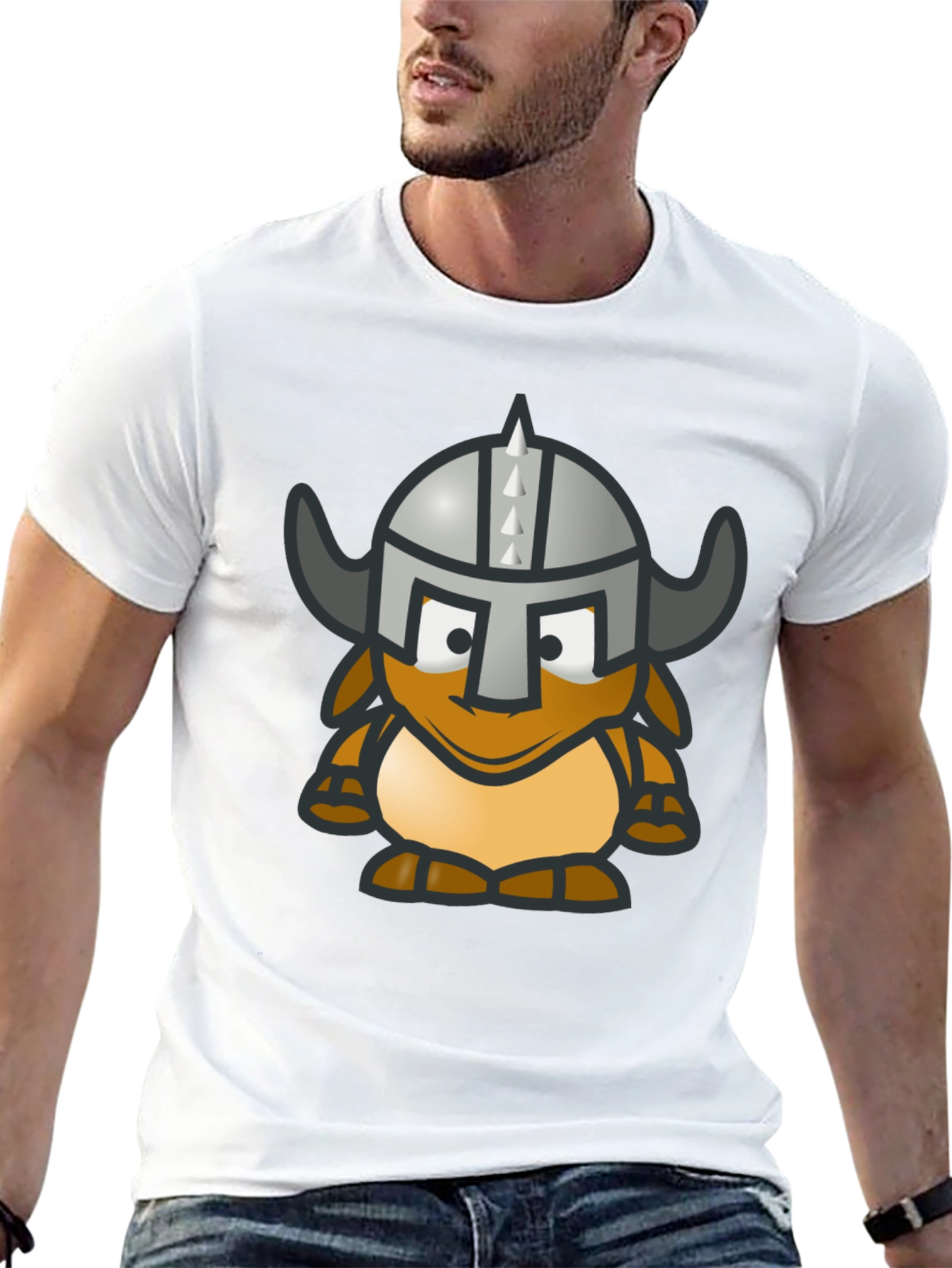Viking Gnome Graphic T-Shirt - Black Cotton Blend