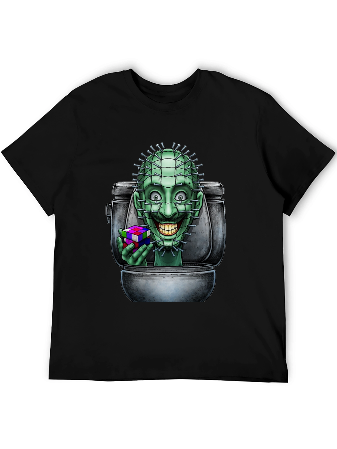 Toilet Terror T-Shirt: Pinhead Rubiks Cube Graphic