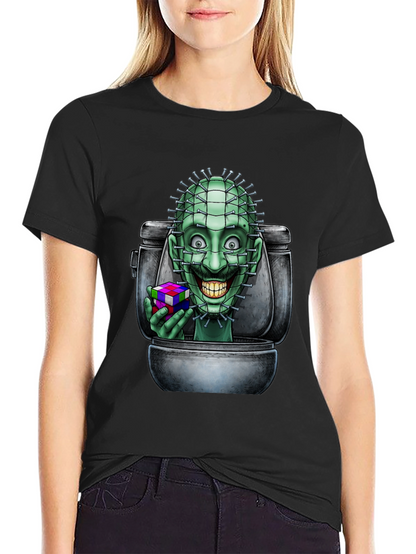 Toilet Terror T-Shirt: Pinhead Rubiks Cube Graphic