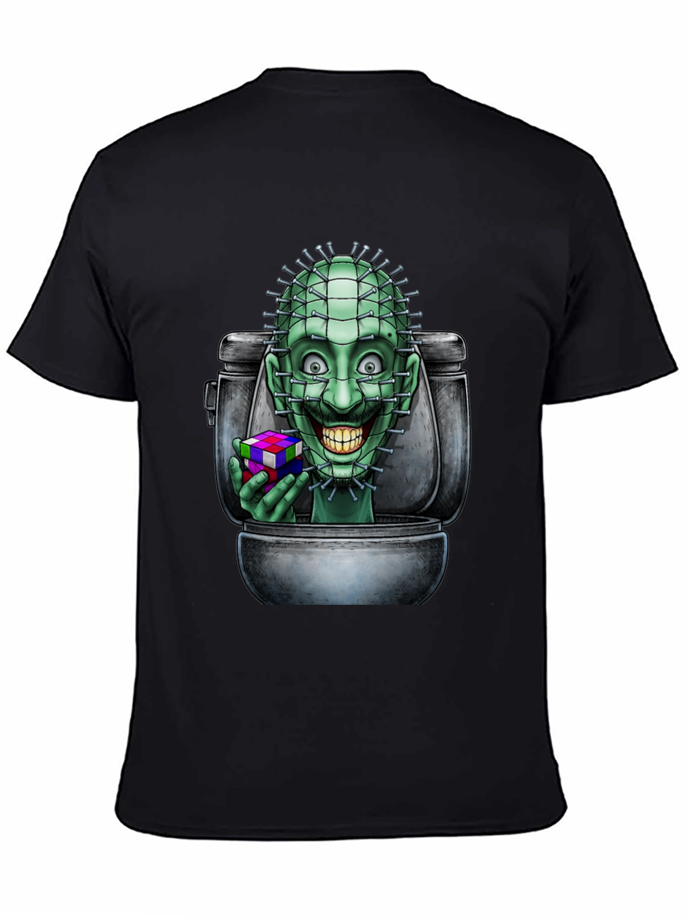 Toilet Terror T-Shirt: Pinhead Rubiks Cube Graphic