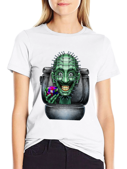 Toilet Terror T-Shirt: Pinhead Rubiks Cube Graphic
