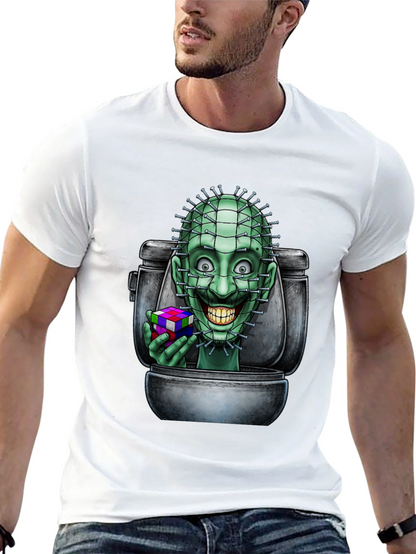 Toilet Terror T-Shirt: Pinhead Rubiks Cube Graphic