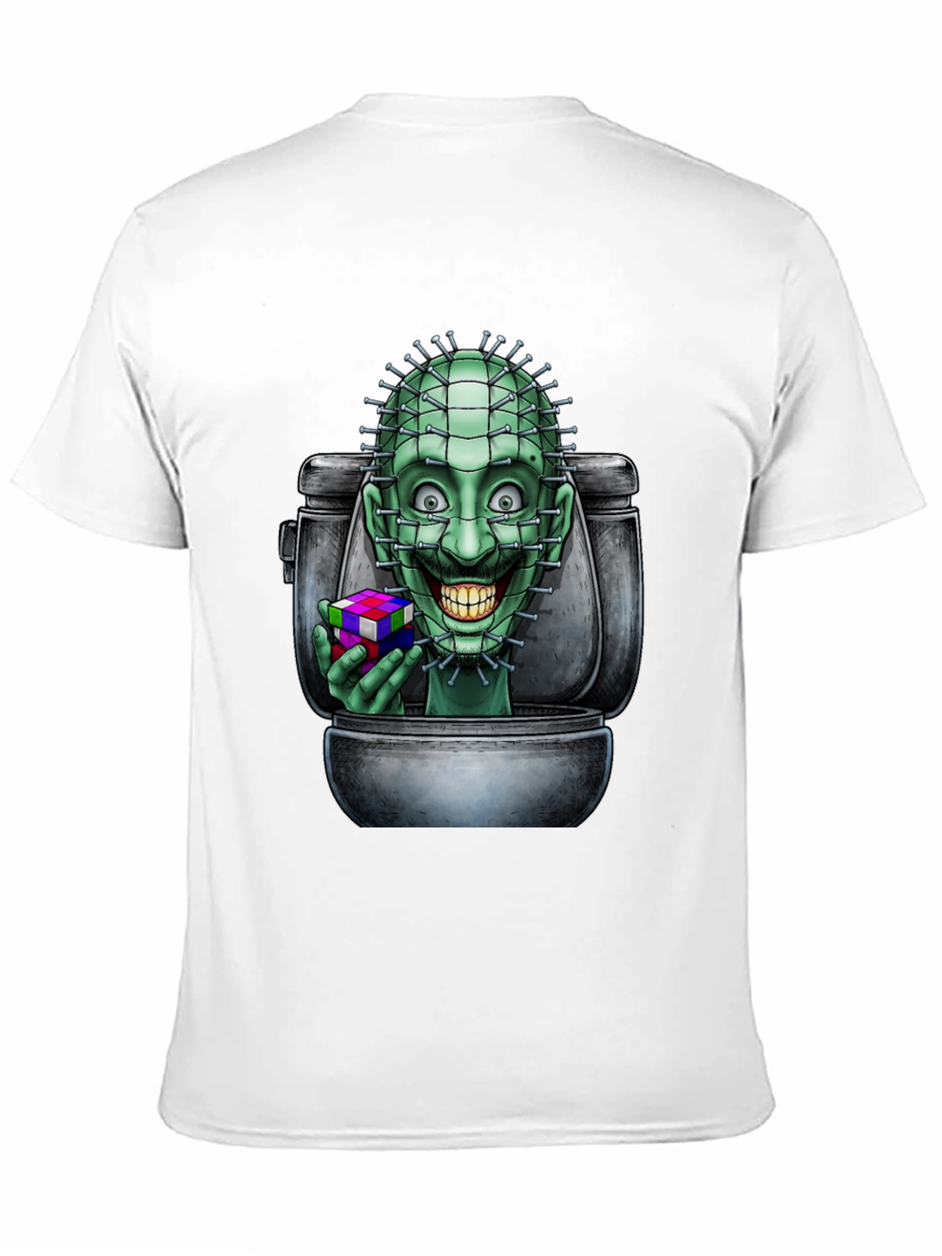 Toilet Terror T-Shirt: Pinhead Rubiks Cube Graphic