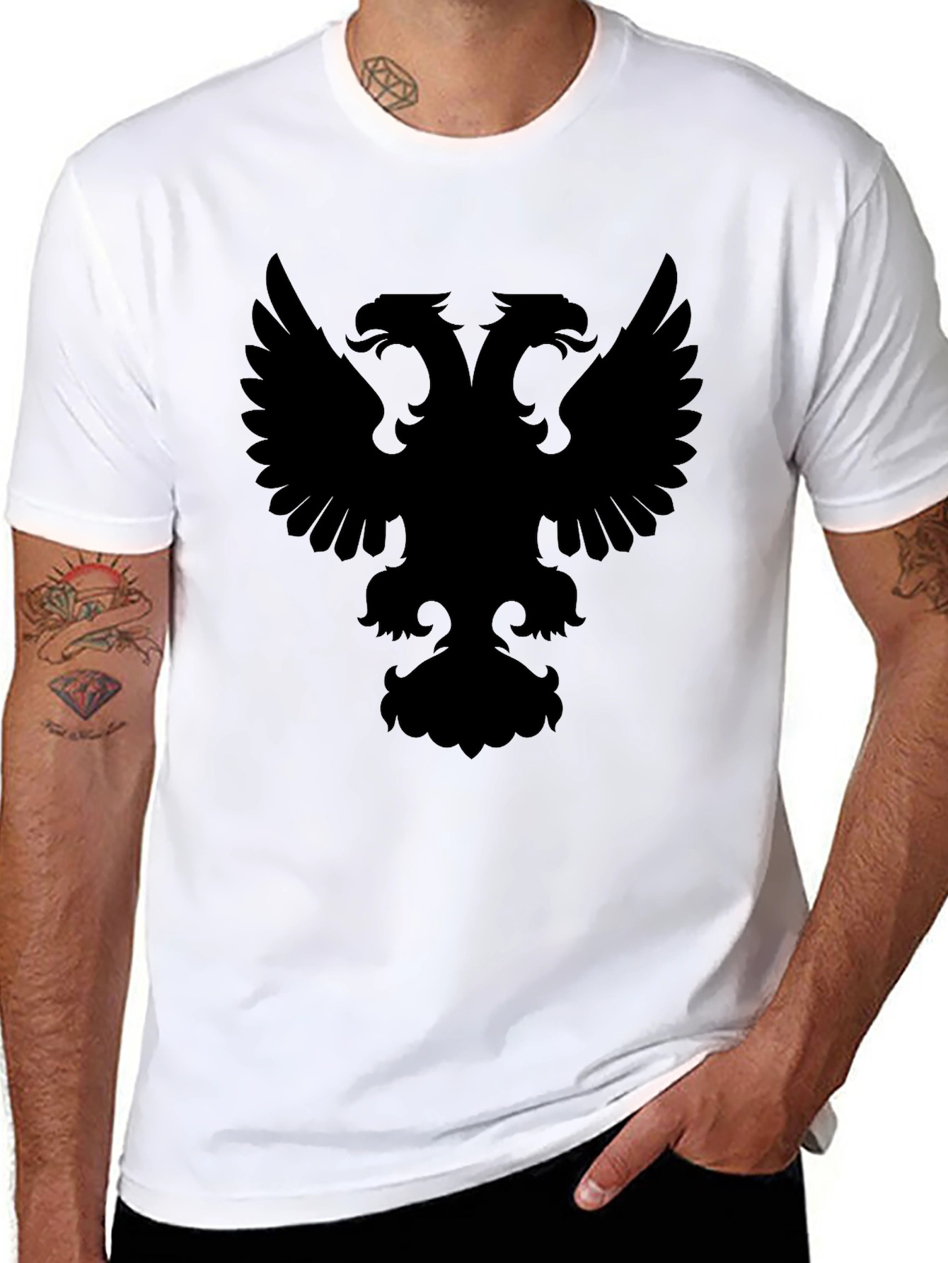 Black Double-Headed Eagle Graphic Tee