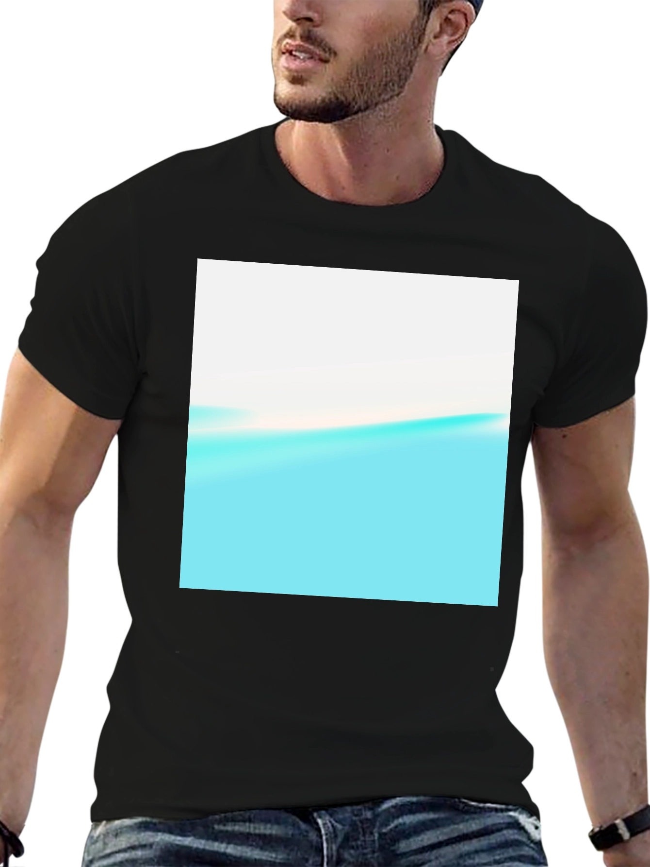 Abstract Horizon Black T-Shirt