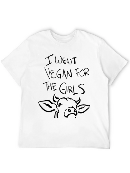 Vegan for the Girls Mens Black Graphic Tee