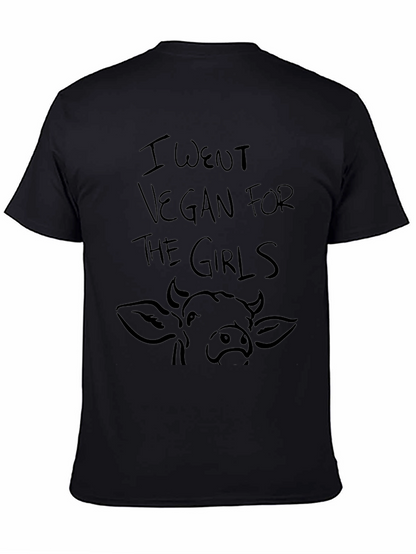 Vegan for the Girls Mens Black Graphic Tee
