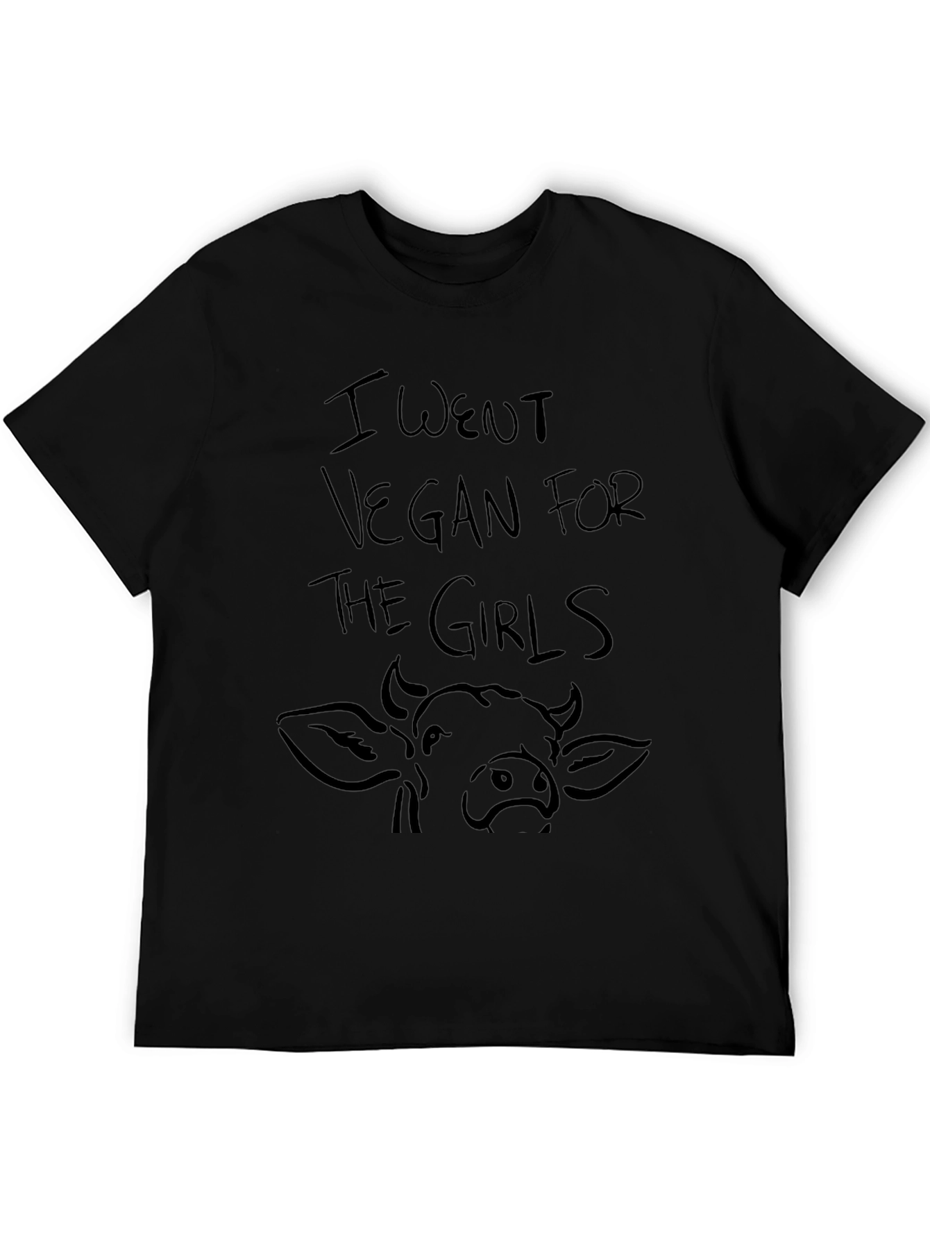 Vegan for the Girls Mens Black Graphic Tee