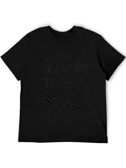 Vegan for the Girls Mens Black Graphic Tee