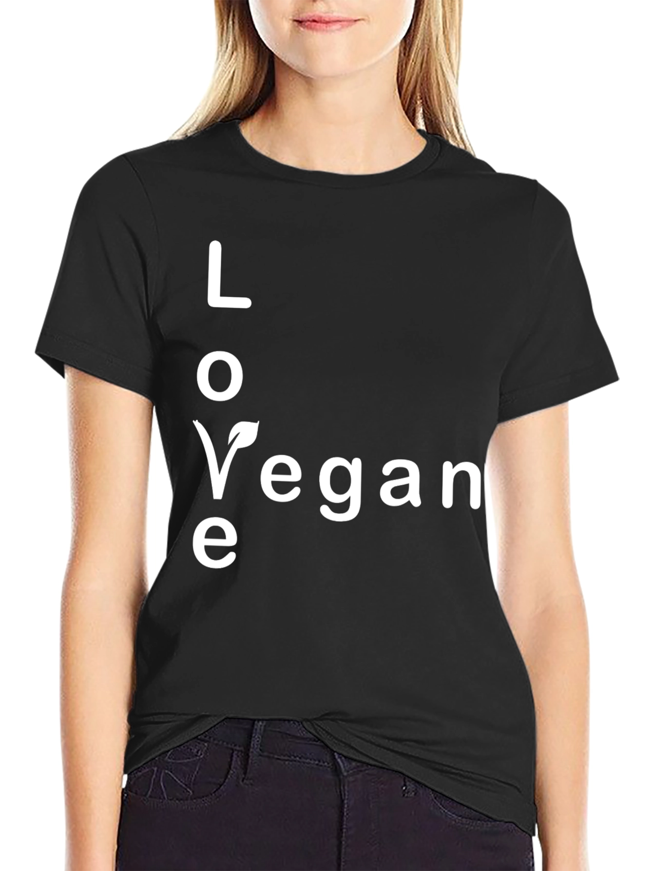 Love Vegan Black Graphic Tee