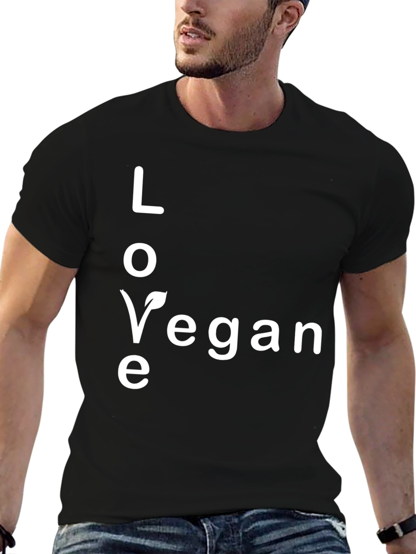 Love Vegan Black Graphic Tee