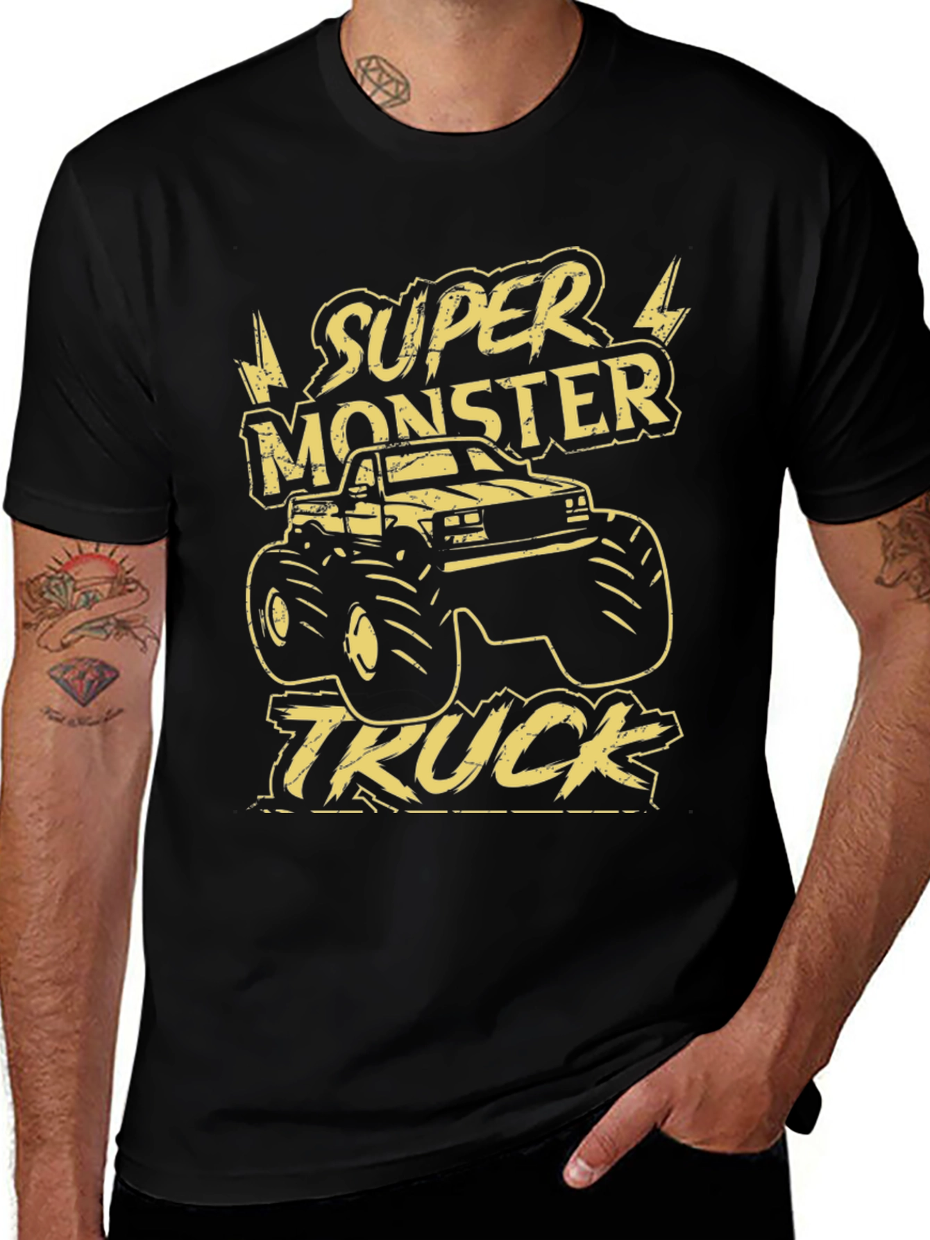 Super Monster Truck Graphic Tee - Black