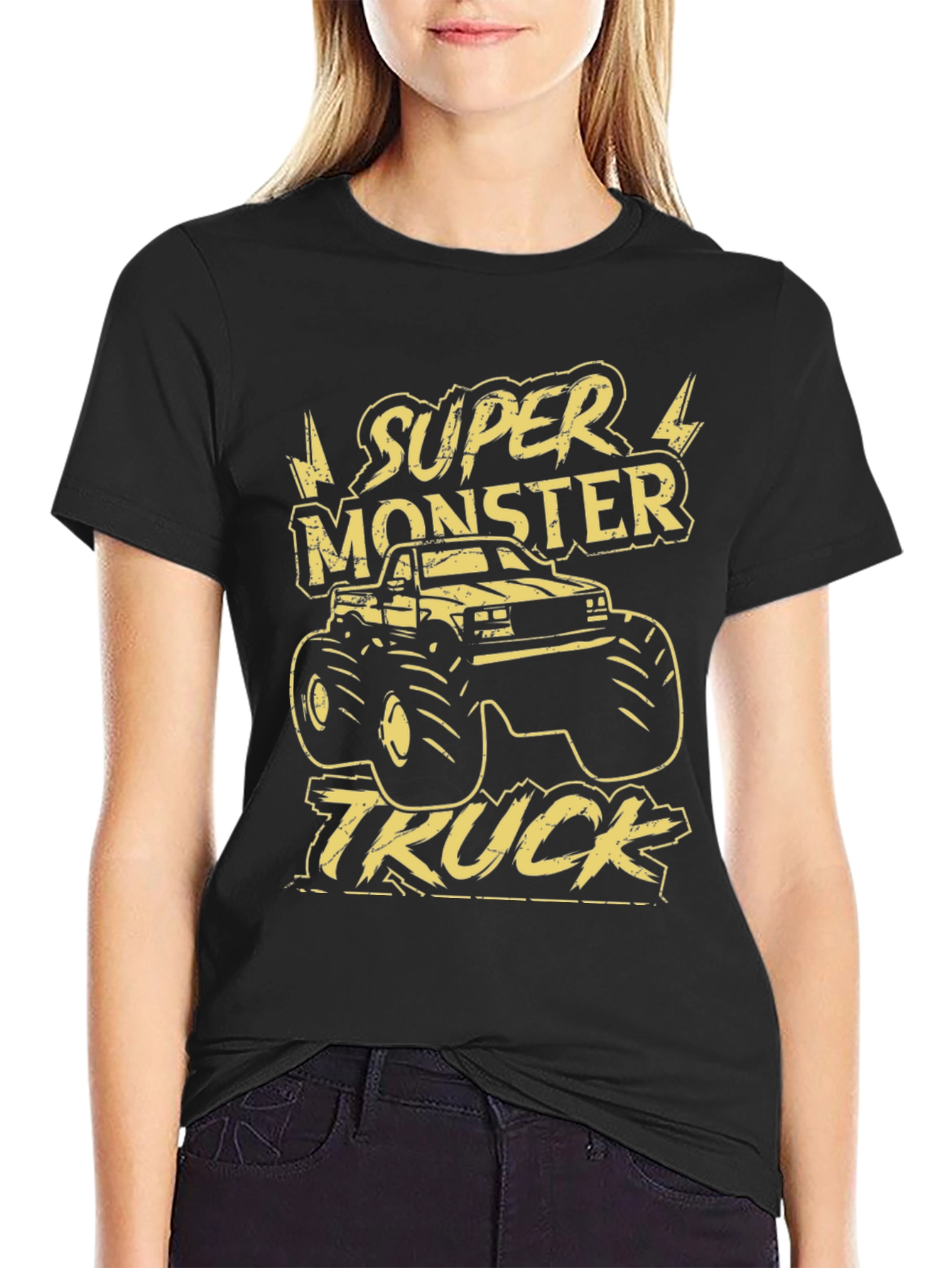 Super Monster Truck Graphic Tee - Black