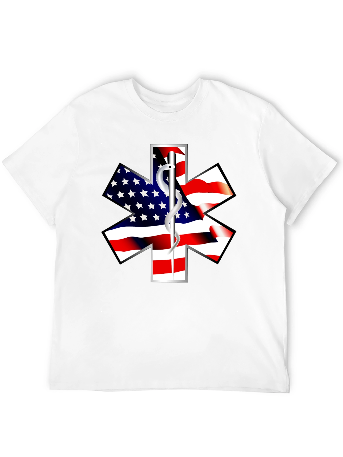 American Flag Star of Life EMS T-Shirt