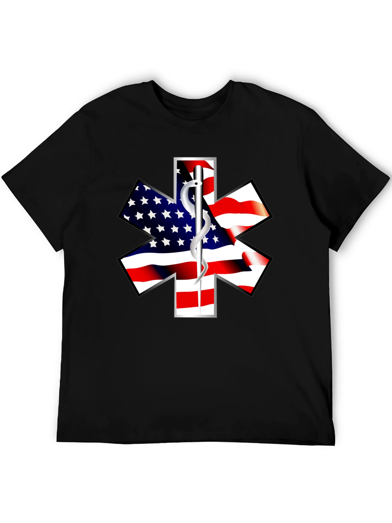 American Flag Star of Life EMS T-Shirt