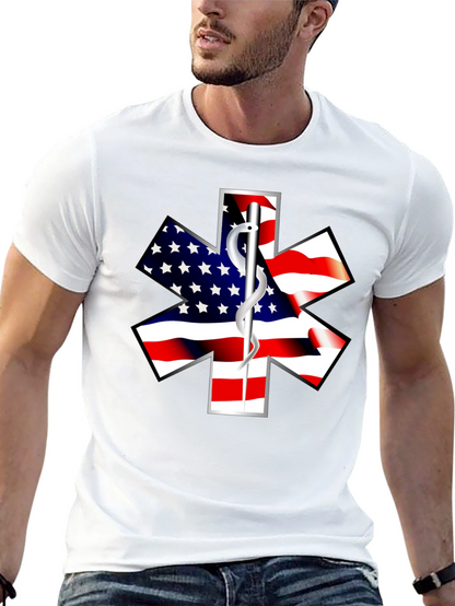 American Flag Star of Life EMS T-Shirt
