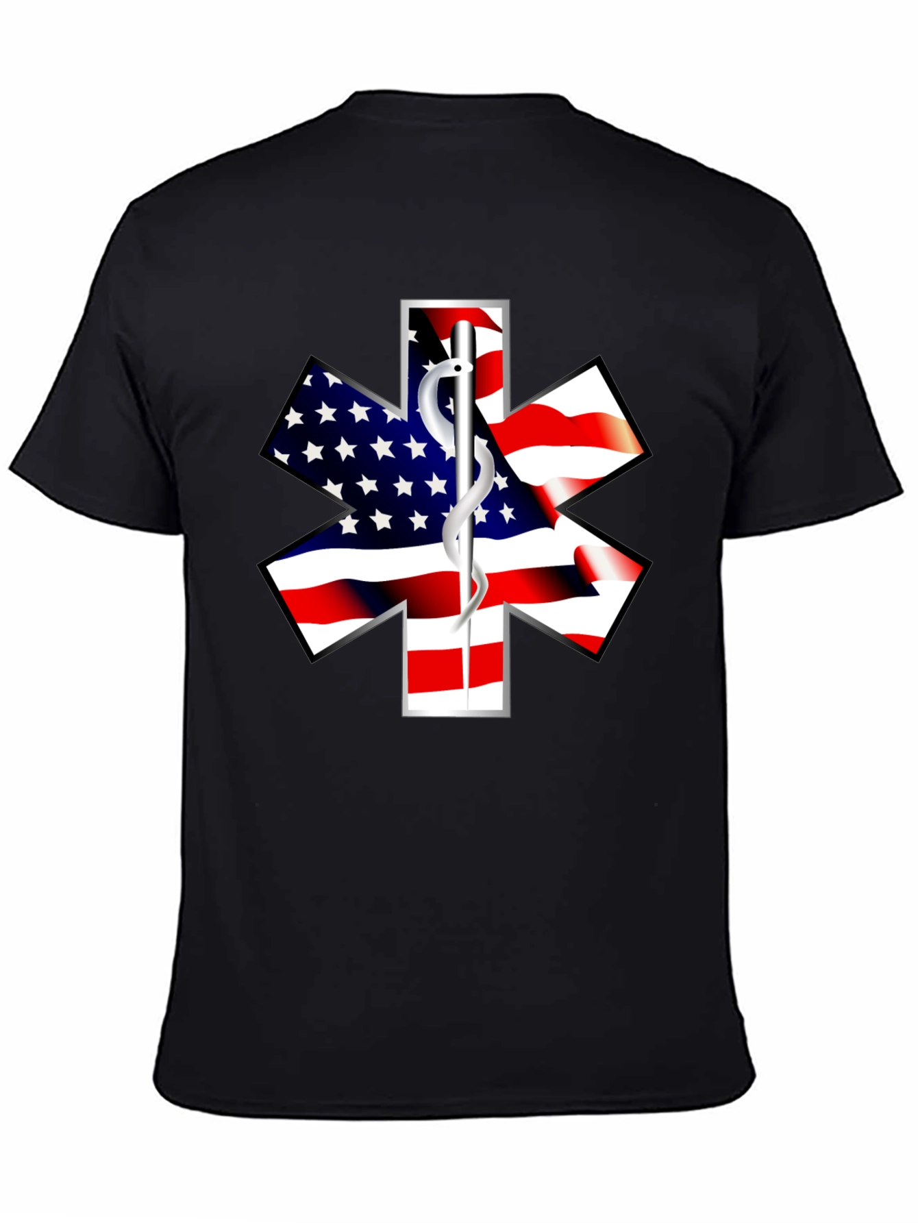 American Flag Star of Life EMS T-Shirt
