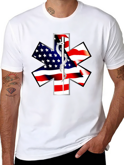 American Flag Star of Life EMS T-Shirt