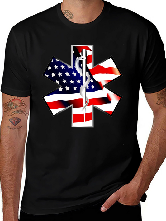 American Flag Star of Life EMS T-Shirt