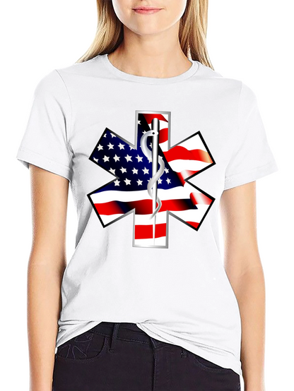 American Flag Star of Life EMS T-Shirt